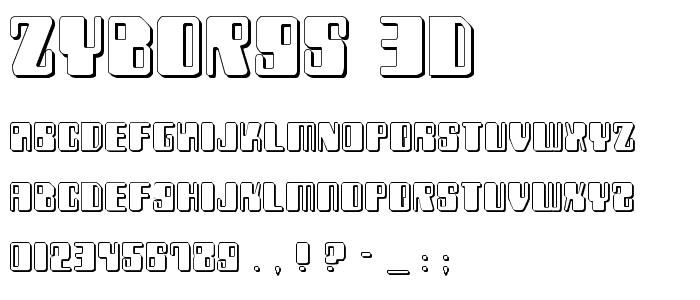 Zyborgs 3D font